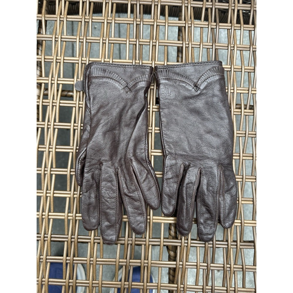Ralph Lauren Ladies Brown Leather Gloves L
